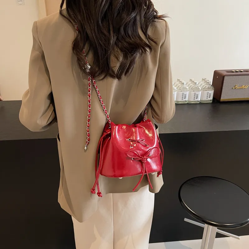 MingLu PU Crossbody Bag Shoulder Bag Women's Black/Ecru/Silver/Red-22