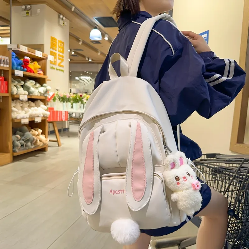 Parker Bear Nylon Backpack Women's Yellow/Pink/White/Blue-4
