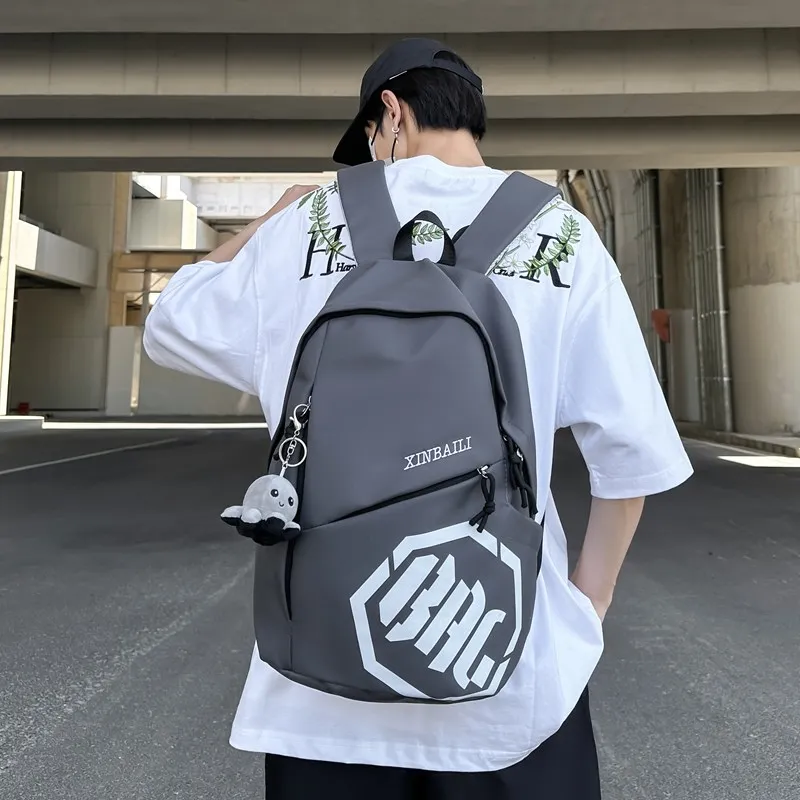 Parker Bear Composite Cloth Backpack Regular Unisex White Red/White Khaki/White Blue/Black/Gray-2