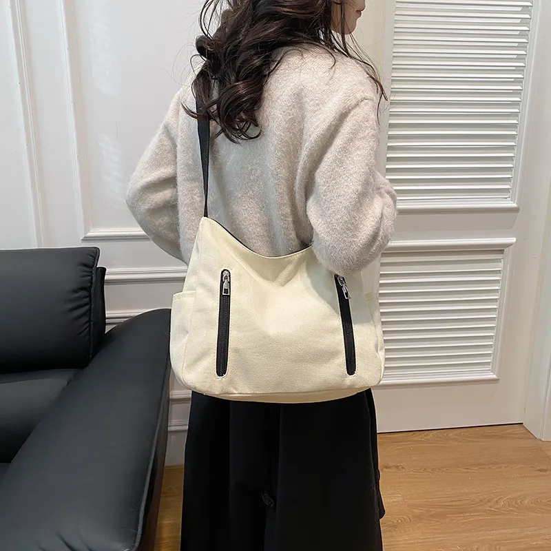 Parker Bear Canvas Canvas Bag Crossbody Bag Regular Unisex White/Khaki/Black/Red-6