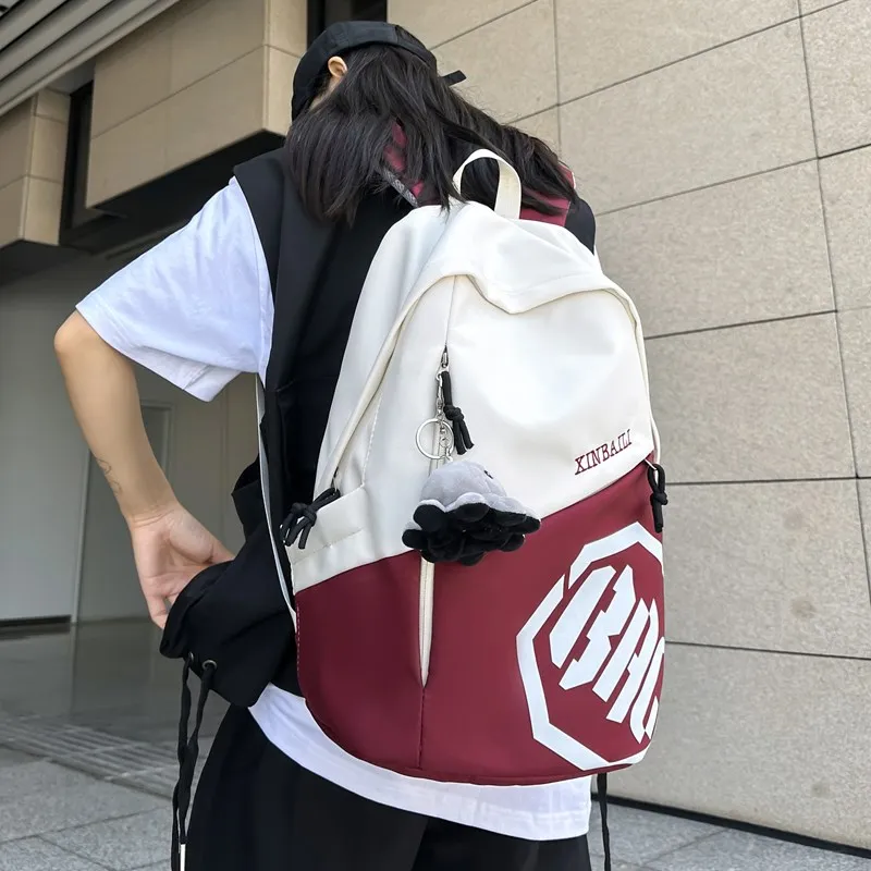 Parker Bear Composite Cloth Backpack Regular Unisex White Red/White Khaki/White Blue/Black/Gray-5