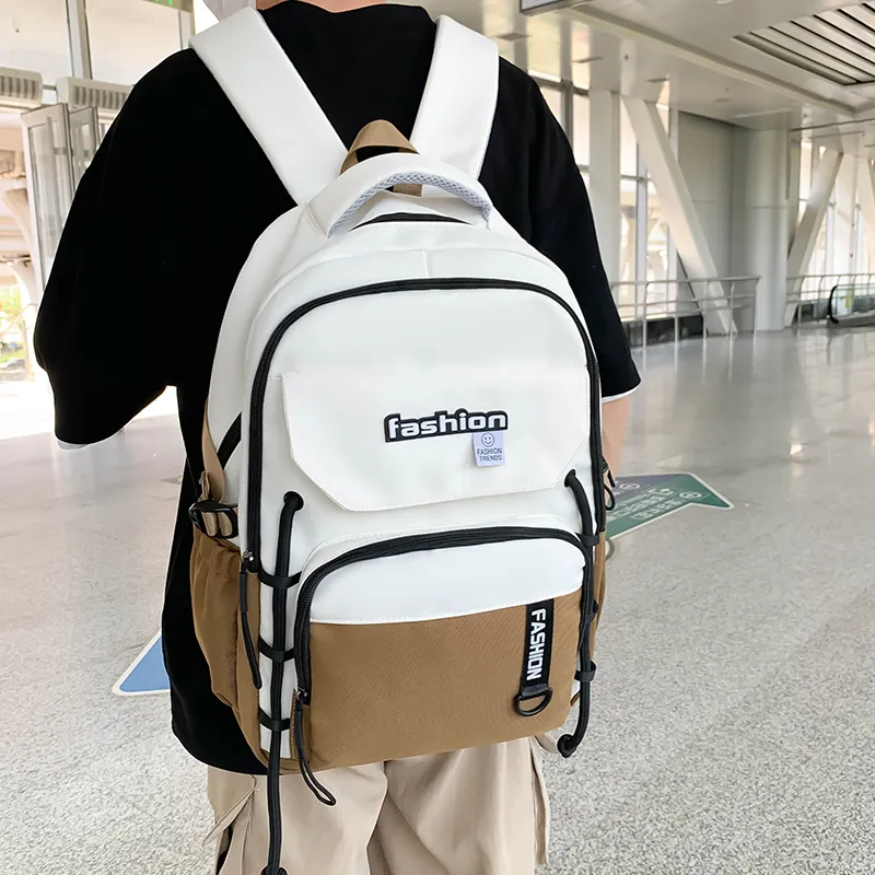 Parker Bear Canvas Backpack Unisex Black/Green/Khaki/Gray/Blue-10