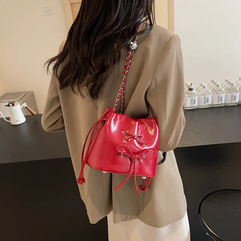 MingLu PU Crossbody Bag Shoulder Bag Women's Black/Ecru/Silver/Red-20