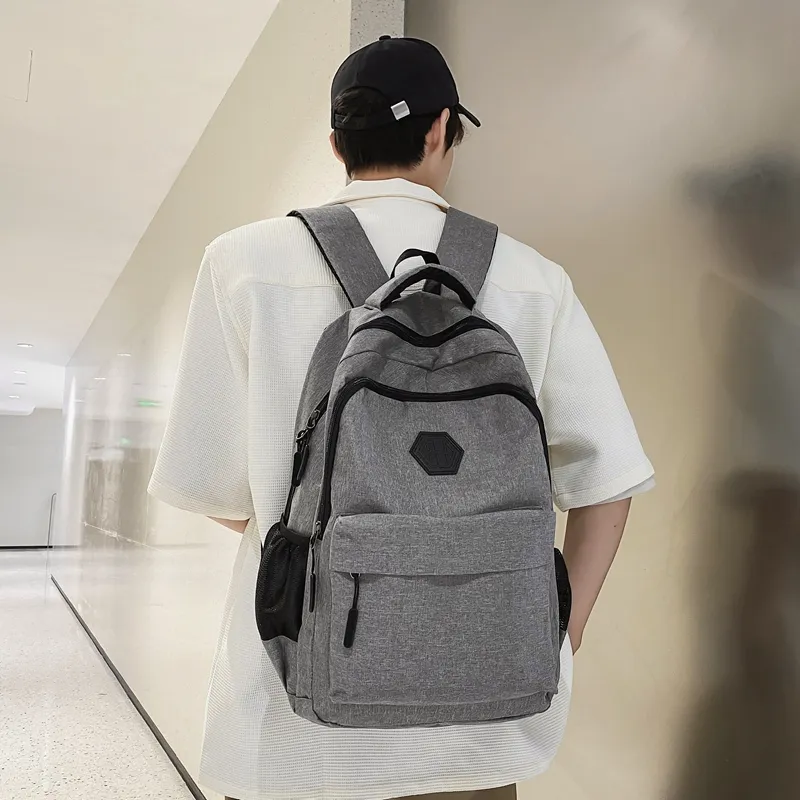 MingLu Nylon Backpack Regular Men's Black/Gray/Red/Blue-6