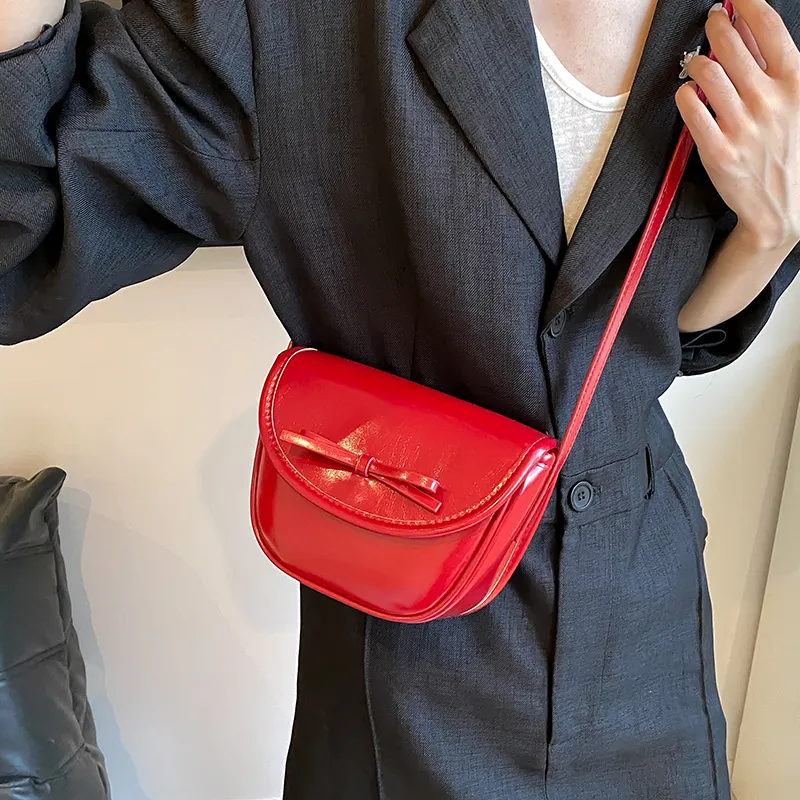 MingLu PU Crossbody Bag Red/Silver/Black-12