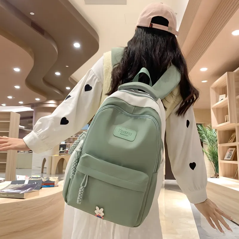 Parker Bear Nylon Backpack Unisex Black White/Blue White/Pink White/Red White/Green White-11