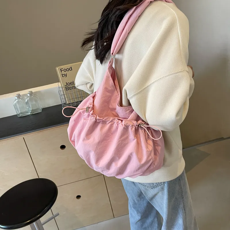 Parker Bear Fabric College Student All Korean Travel Backpack Crossbody Bag Regular Women's Black/Ecru/Blue/Pink/Green-21