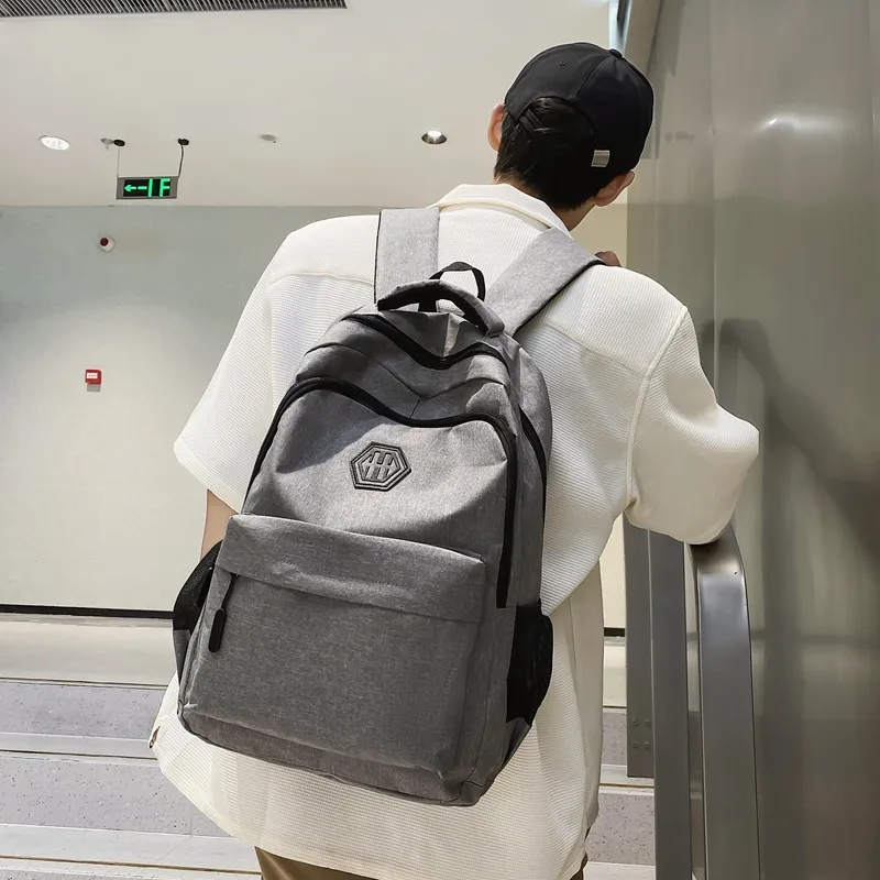 MingLu Nylon Backpack Regular Men's Black/Gray/Red/Blue-7