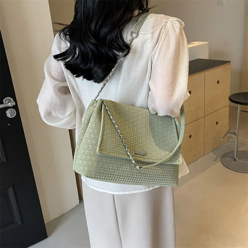 MingLu Pu Handbag, Shoulder Bag Women's Green/Black/Ecru/Pink-2