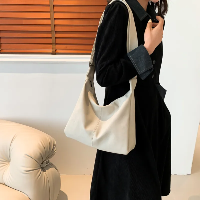 MingLu PU Shoulder Bag Crossbody Bag Regular Unisex White/Khaki/Black/Coffee/Pink-2