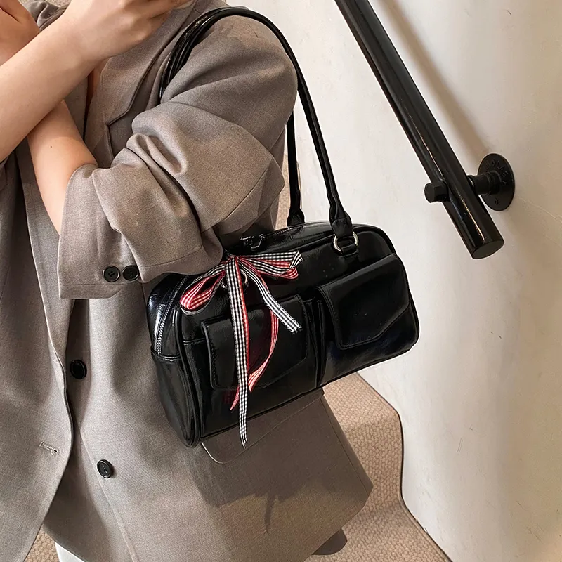 MingLu PU Bowling Bag, Shoulder Bag Women's Multicolor-24