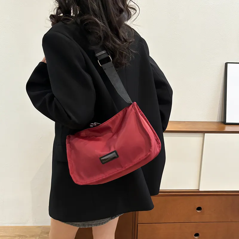 MingLu Nylon Polyester Solid Color Minimalist Style Versatile University Commute Backpack Unisex Couple Unisex-20