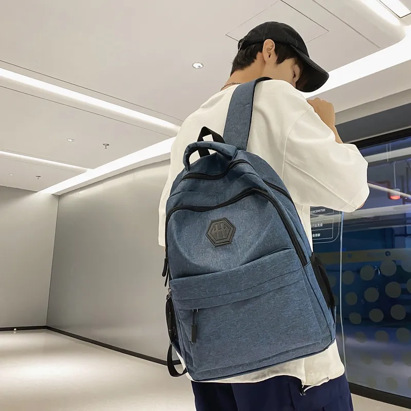 MingLu Nylon Backpack Regular Men's Black/Gray/Red/Blue-14
