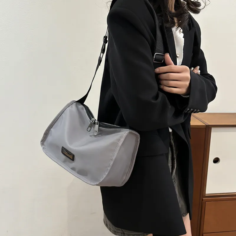 MingLu Nylon Polyester Solid Color Minimalist Style Versatile University Commute Backpack Unisex Couple Unisex-27