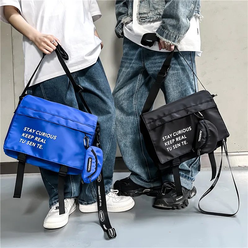 MingLu Oxford Shoulder Bag Crossbody Bag Solid Color Versatile Fashion For College Students All Unisex-1
