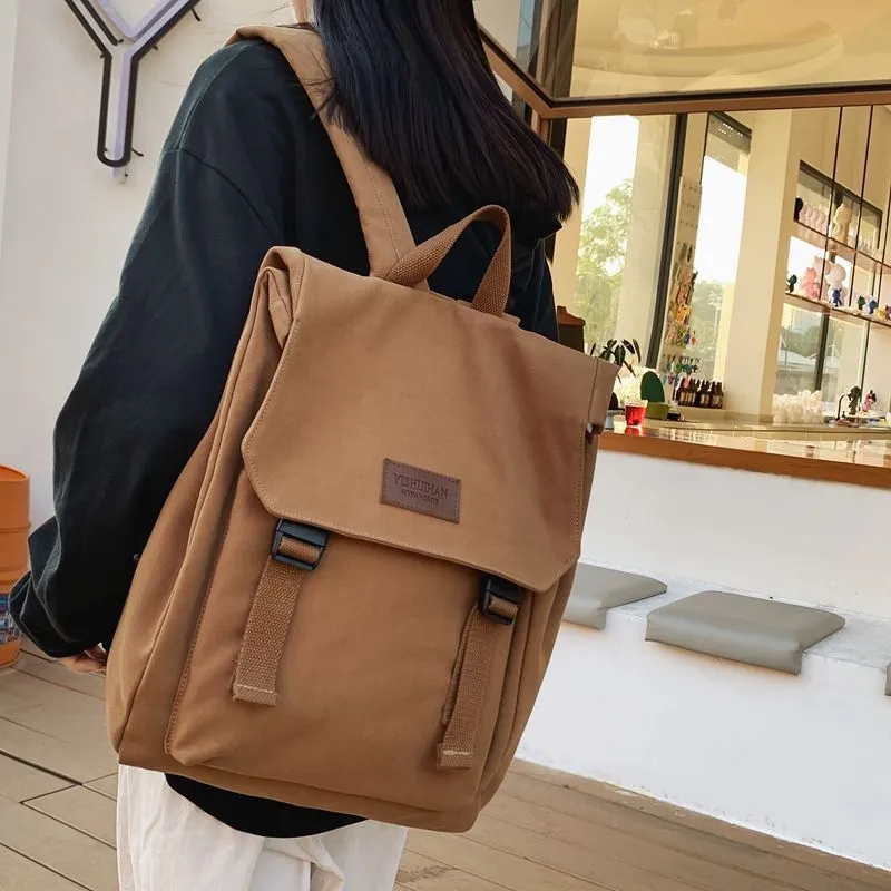 Parker Bear Canvas Backpack Unisex Khaki/Black/Burgundy/White-1