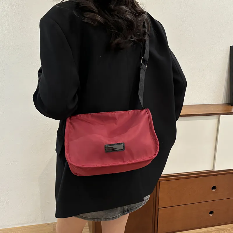 MingLu Nylon Polyester Solid Color Minimalist Style Versatile University Commute Backpack Unisex Couple Unisex-19