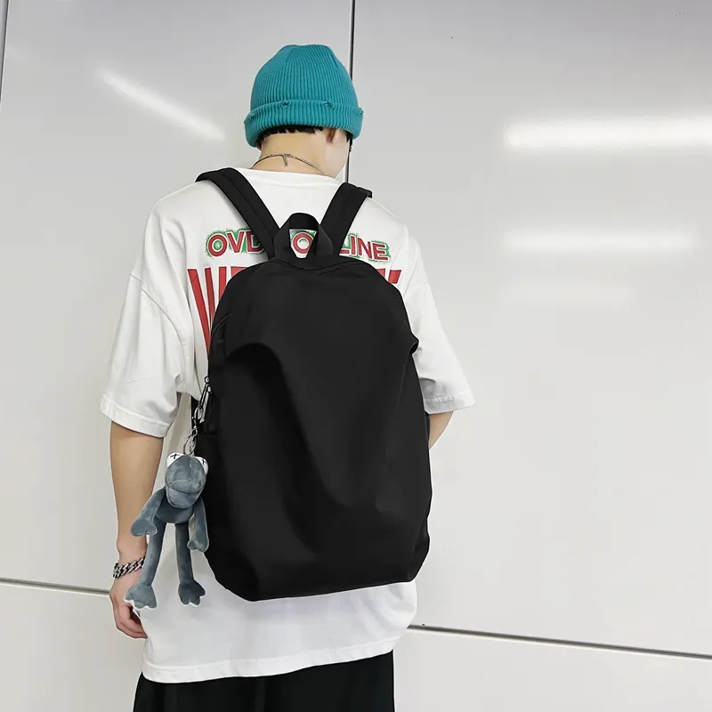 Parker Bear Nylon Backpack Regular Unisex Black/White/Gray/Orange-4