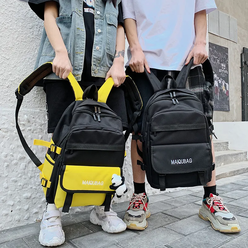Parker Bear Canvas Backpack Regular Unisex Yellow/Red/Green/Black-4