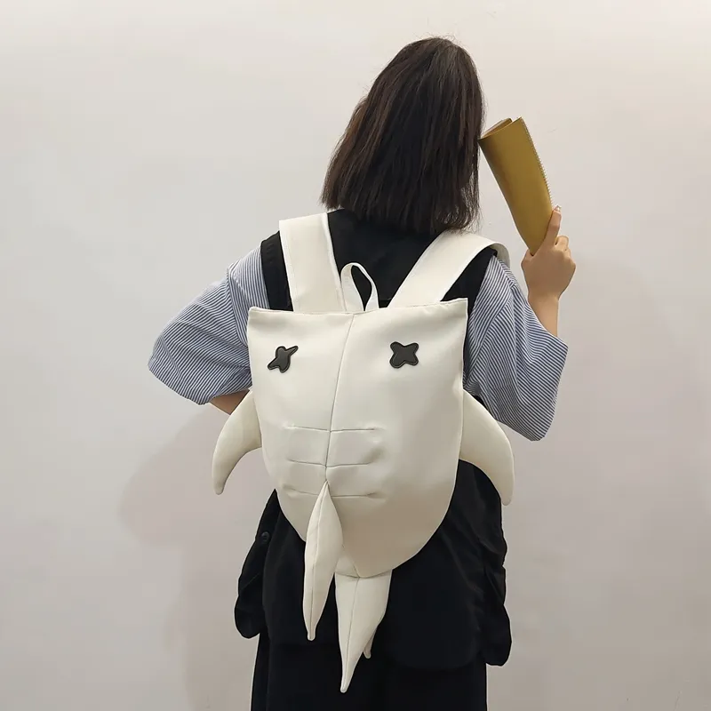 Parker Bear Nylon Backpack Unisex Black/White-5