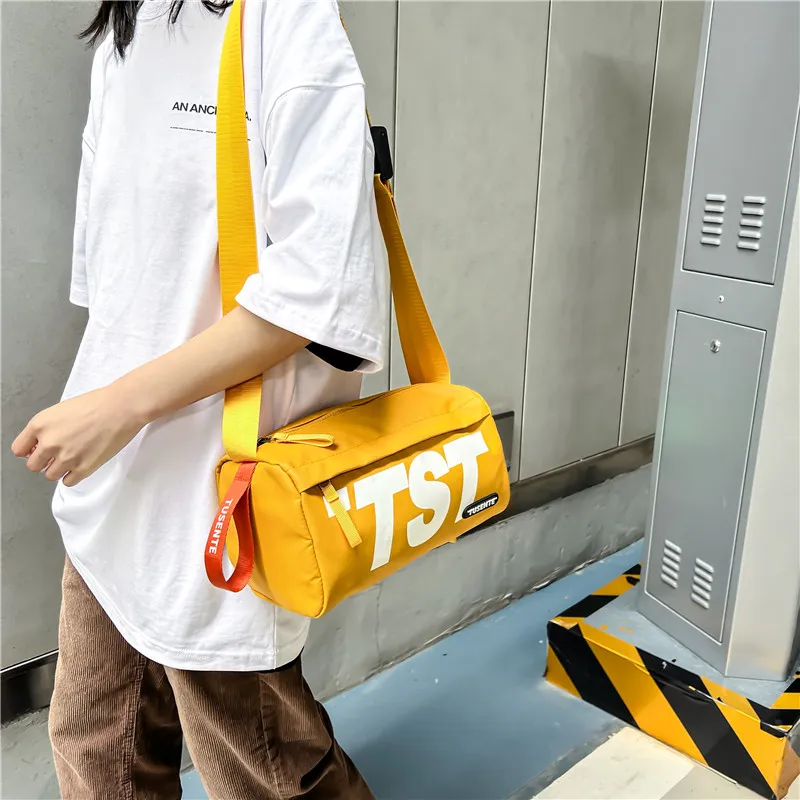 Parker Bear Microfiber Shoulder Bag, Crossbody Bag Regular Unisex Khaki/Yellow/Black/White-2