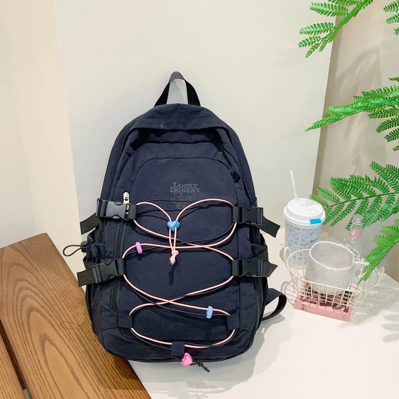 Parker Bear Nylon Fabric Backpack Unisex Multicolor-15
