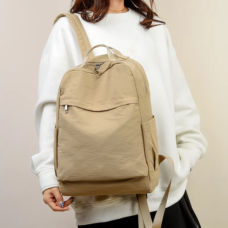MingLu Nylon Backpack Unisex Khaki/Yellow/Black/Green-1