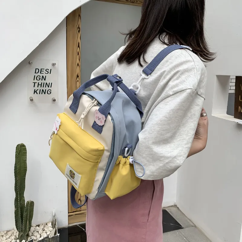 Parker Bear Oxford Backpack Unisex Pink Yellow Blue Black-18