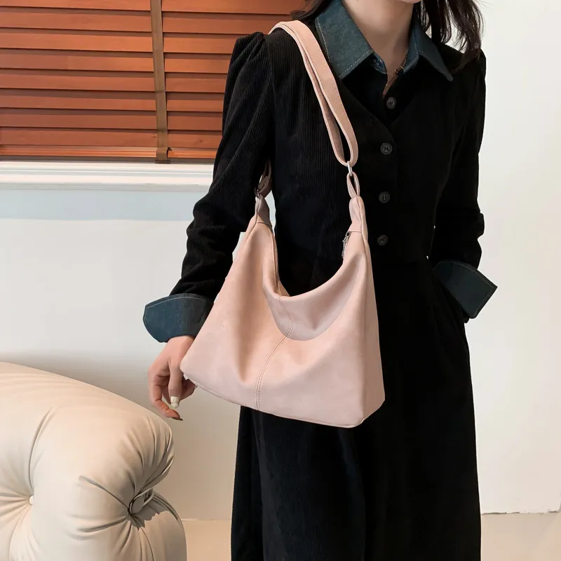 MingLu PU Shoulder Bag Crossbody Bag Regular Unisex White/Khaki/Black/Coffee/Pink-22