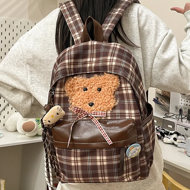 Parker Bear Nylon Backpack Unisex Multicolor-12