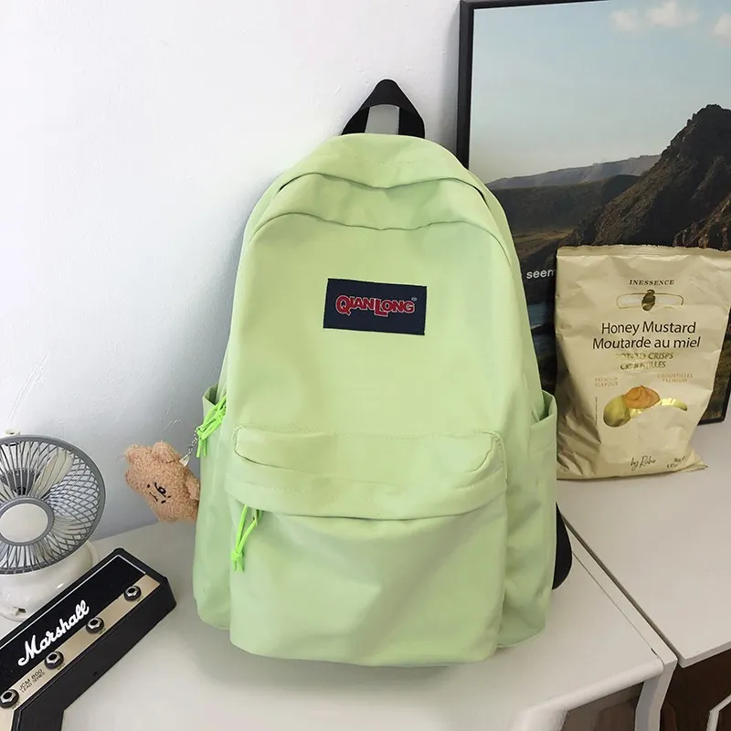 Parker Bear Nylon Backpack Unisex White/Black/Green-7