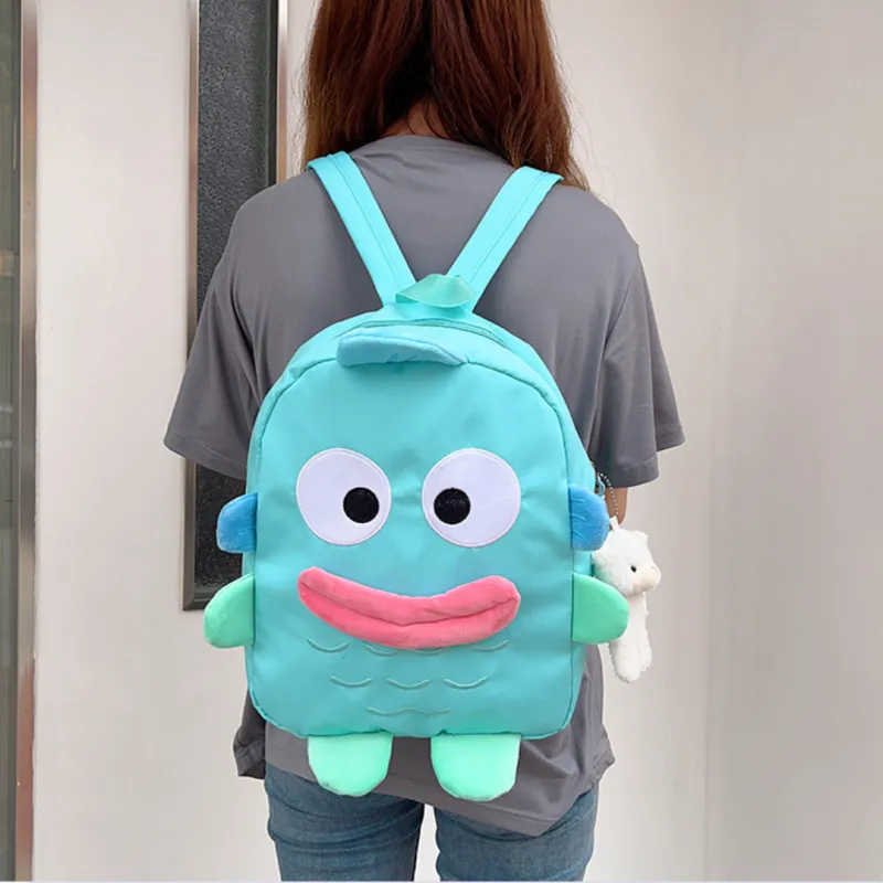 Parker Bear Nylon Backpack Unisex Blue-2
