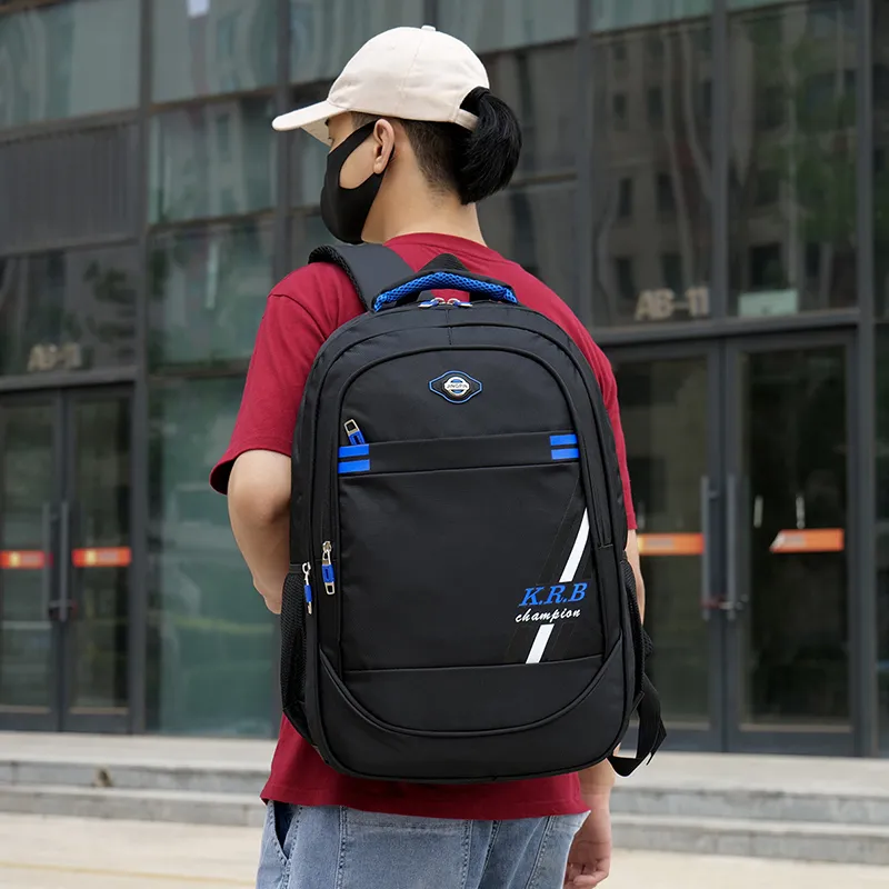 MingLu Oxford Backpack Regular Unisex Black-3