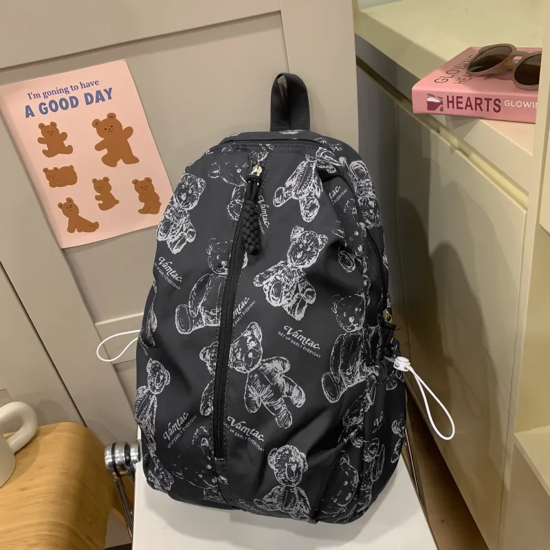 Parker Bear Nylon Backpack Unisex Multicolor-4