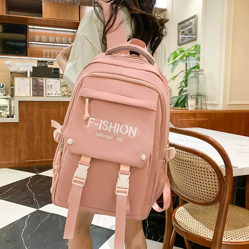 Parker Bear Nylon Backpack Women's Blue/Pink/Khaki/Green/Purple/Black-3