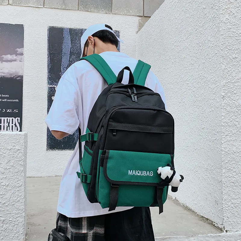 Parker Bear Canvas Backpack Regular Unisex Yellow/Red/Green/Black-15