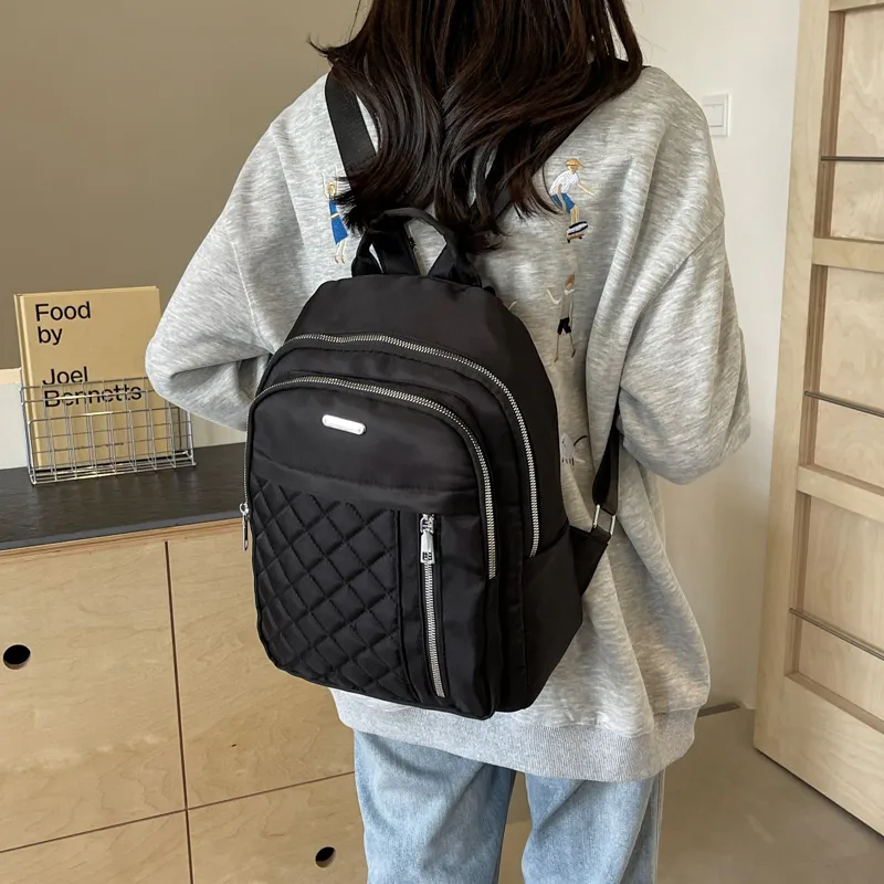 Parker Bear Fabric Backpack Unisex Black/Ecru/Burgundy/Gray/Pink-2