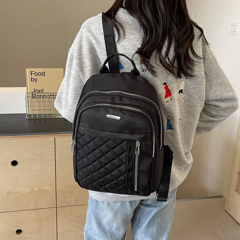 Parker Bear Fabric Backpack Unisex Black/Ecru/Burgundy/Gray/Pink-1