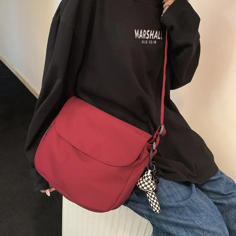 Parker Bear Nylon Shoulder Bag Crossbody Bag Regular Unisex Black/Blue/White/Red-20