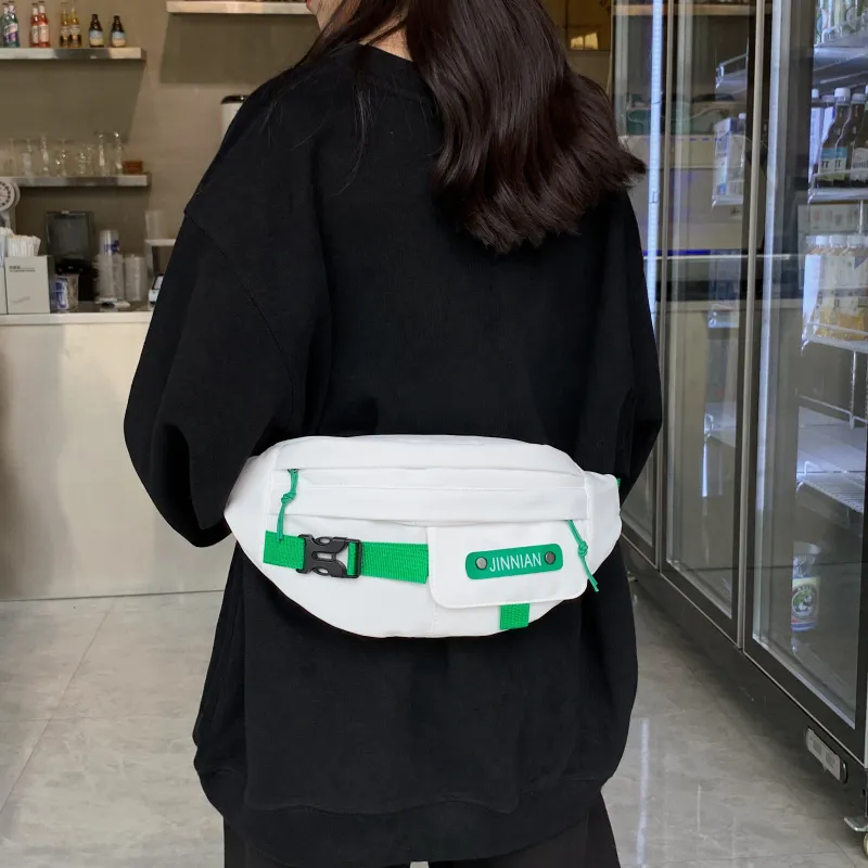 Parker Bear Nylon Fanny Pack Regular Unisex White Green/Black Green/Black Blue/White Blue/Blue-1