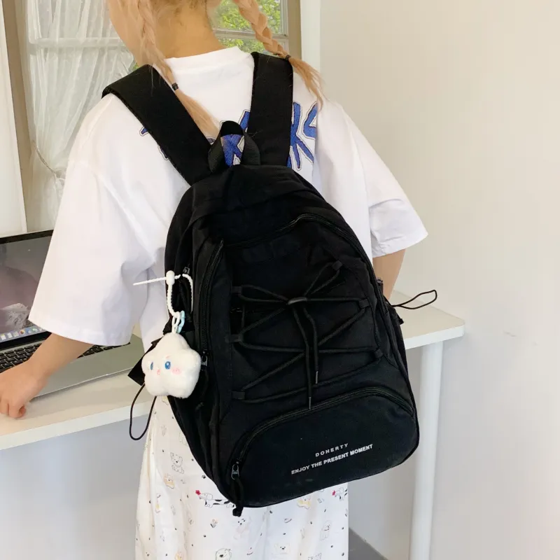 Parker Bear Nylon Fabric Backpack Unisex Multicolor-27