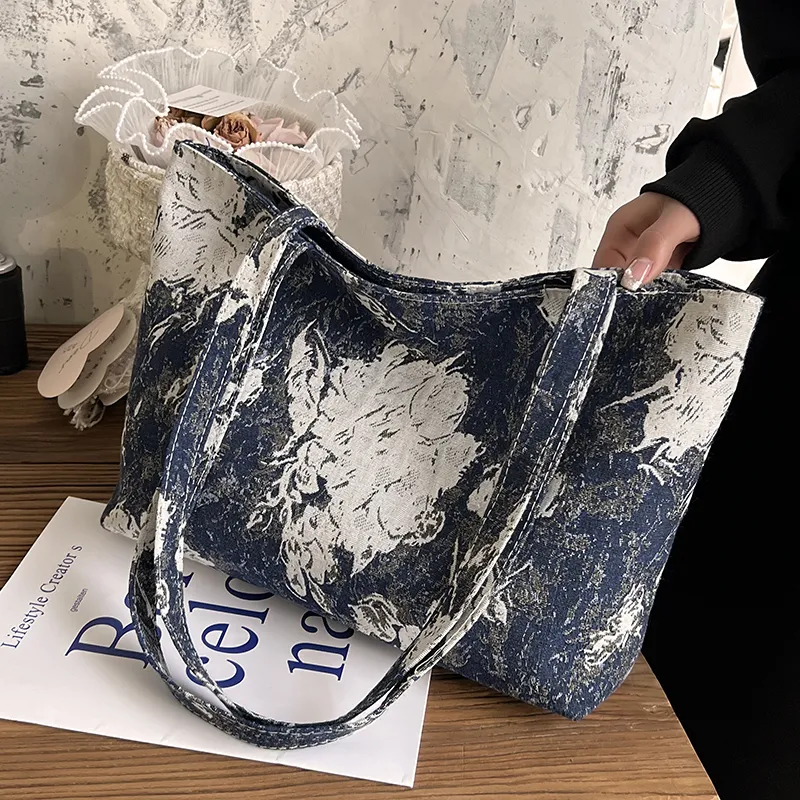 Parker Bear Fabric Tote Bag Shopping Bag Shoulder Bags Regular Unisex Coffee/Blue/Red/Black-9