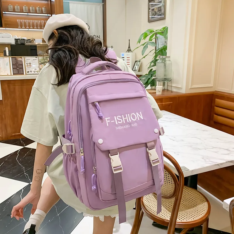 Parker Bear Nylon Backpack Women's Blue/Pink/Khaki/Green/Purple/Black-8