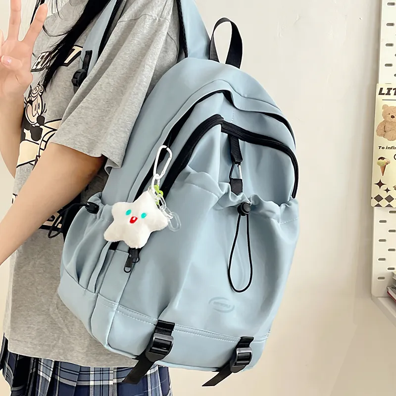 Parker Bear Nylon Backpack Unisex Pink/Blue/Gray/Yellow/Black-3