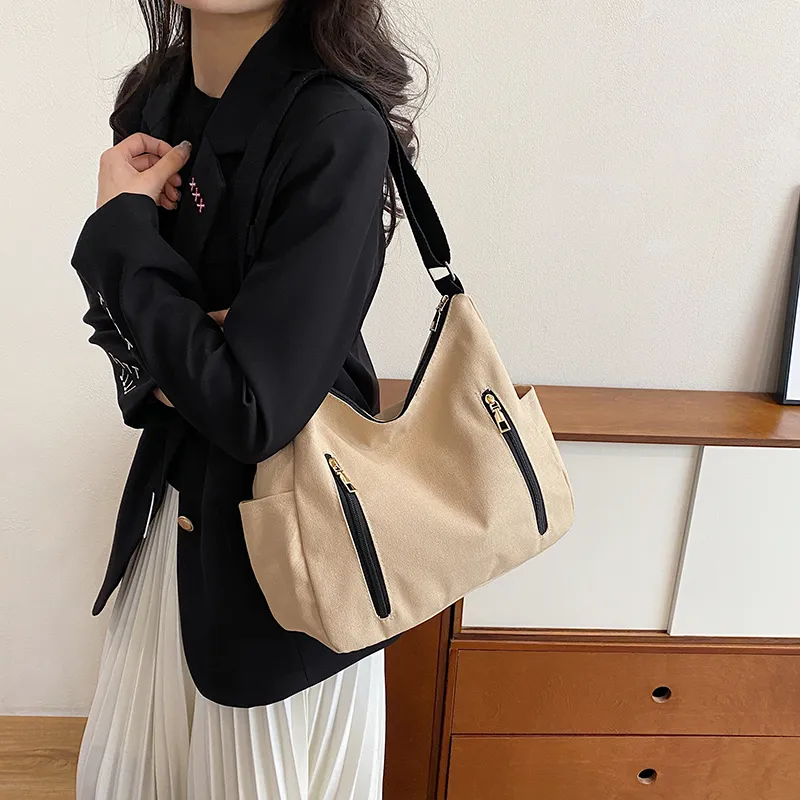 Parker Bear Canvas Canvas Bag Crossbody Bag Regular Unisex White/Khaki/Black/Red-10