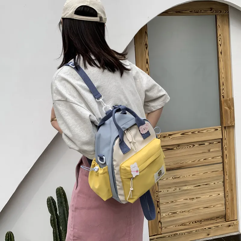 Parker Bear Oxford Backpack Unisex Pink Yellow Blue Black-21