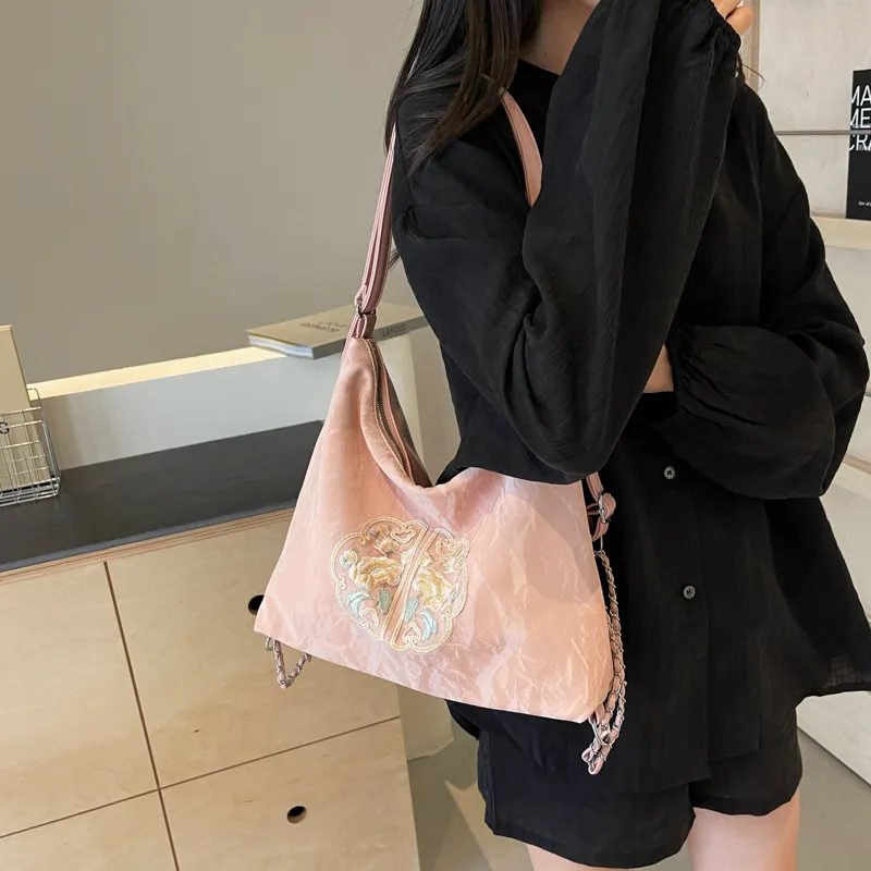 MingLu PU One Shoulder Backpack Handbag Women's Black/Ecru/Silver/Pink-15