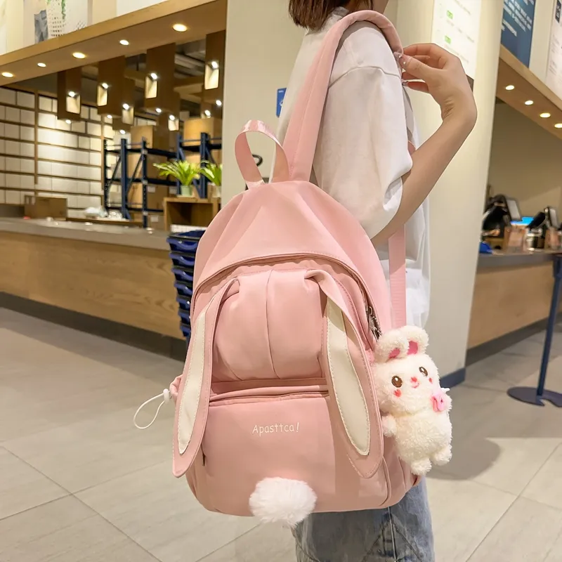 Parker Bear Nylon Backpack Women's Yellow/Pink/White/Blue-13