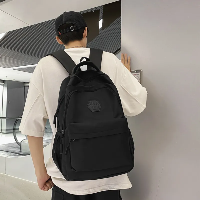 MingLu Nylon Backpack Regular Men's Black/Gray/Red/Blue-3