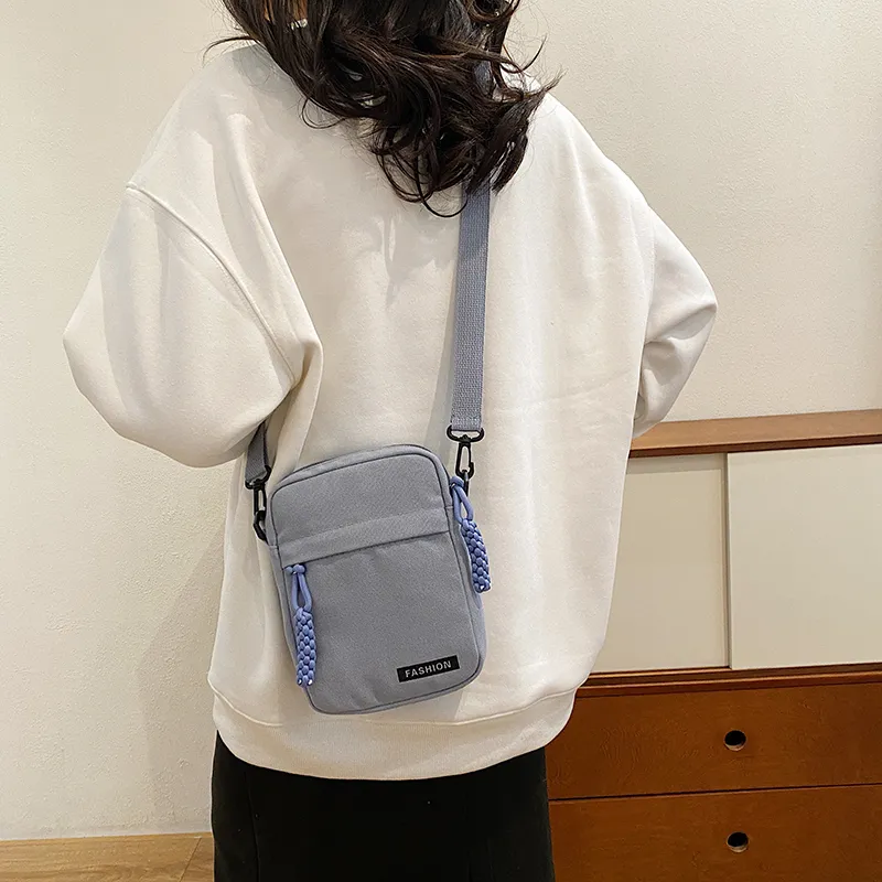 Parker Bear Canvas Canvas Bag Shoulder Bag Crossbody Bag Regular Unisex Black/Blue/Khaki/White-10